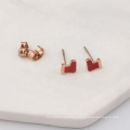 Wholesales 3 set  Enamel Christmas Red Shoes  Glove Crystal  Stainless Steel Studs Earring Jewelry